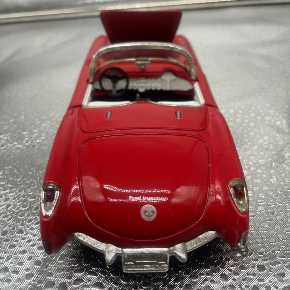 Vintage 1957 Red Corvette Convertible Fuel Injection Diecast Metal Toy Car - Picture 6 of 16